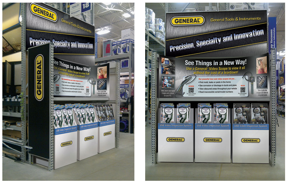 Mock-ups of In-store product displays for Home Depot