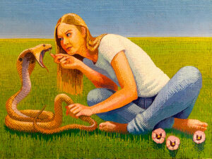 “Dr. Schneewittchen Examines a Snake in the Grass”